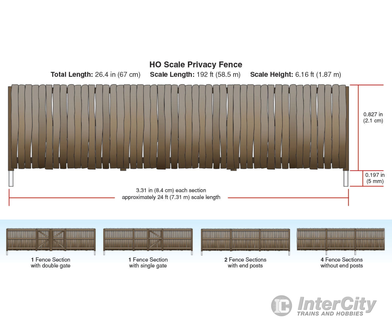 Woodland Scenics 2985 Privacy Fence (Ho) 26’ Scenery Details