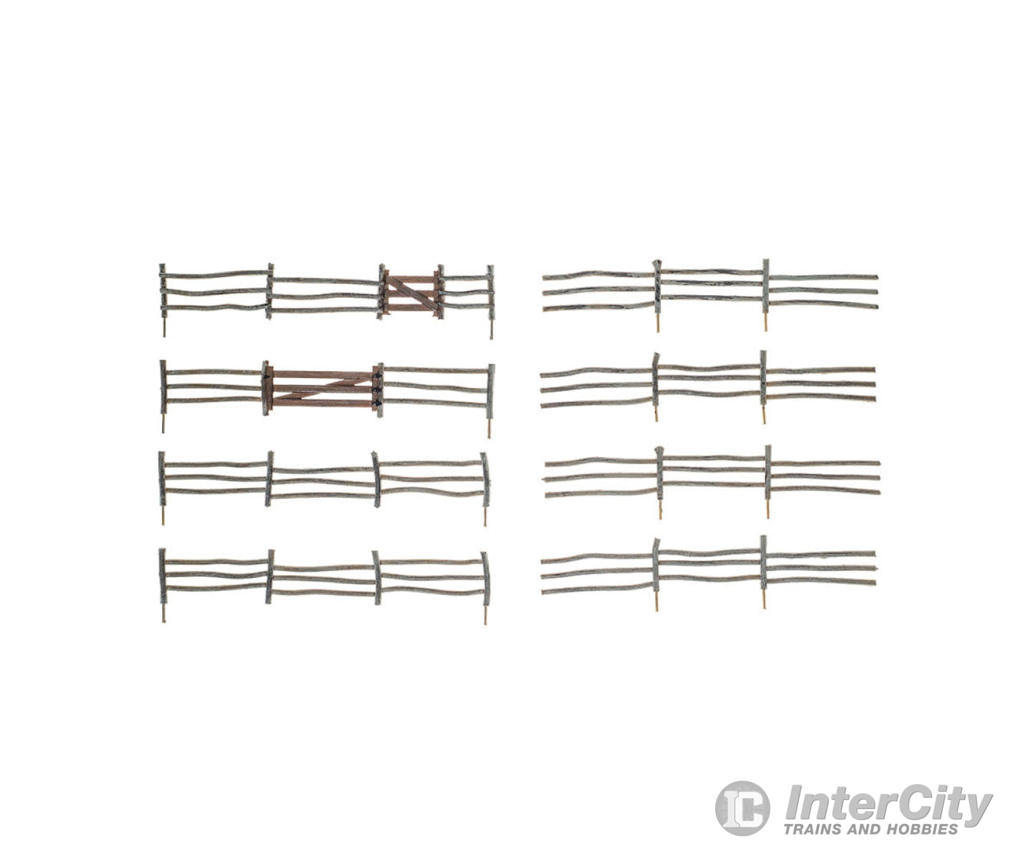 Woodland Scenics 3001 Log Fence - Kit With Gates Hinges & Planter Pins Total Scale Length: 192’