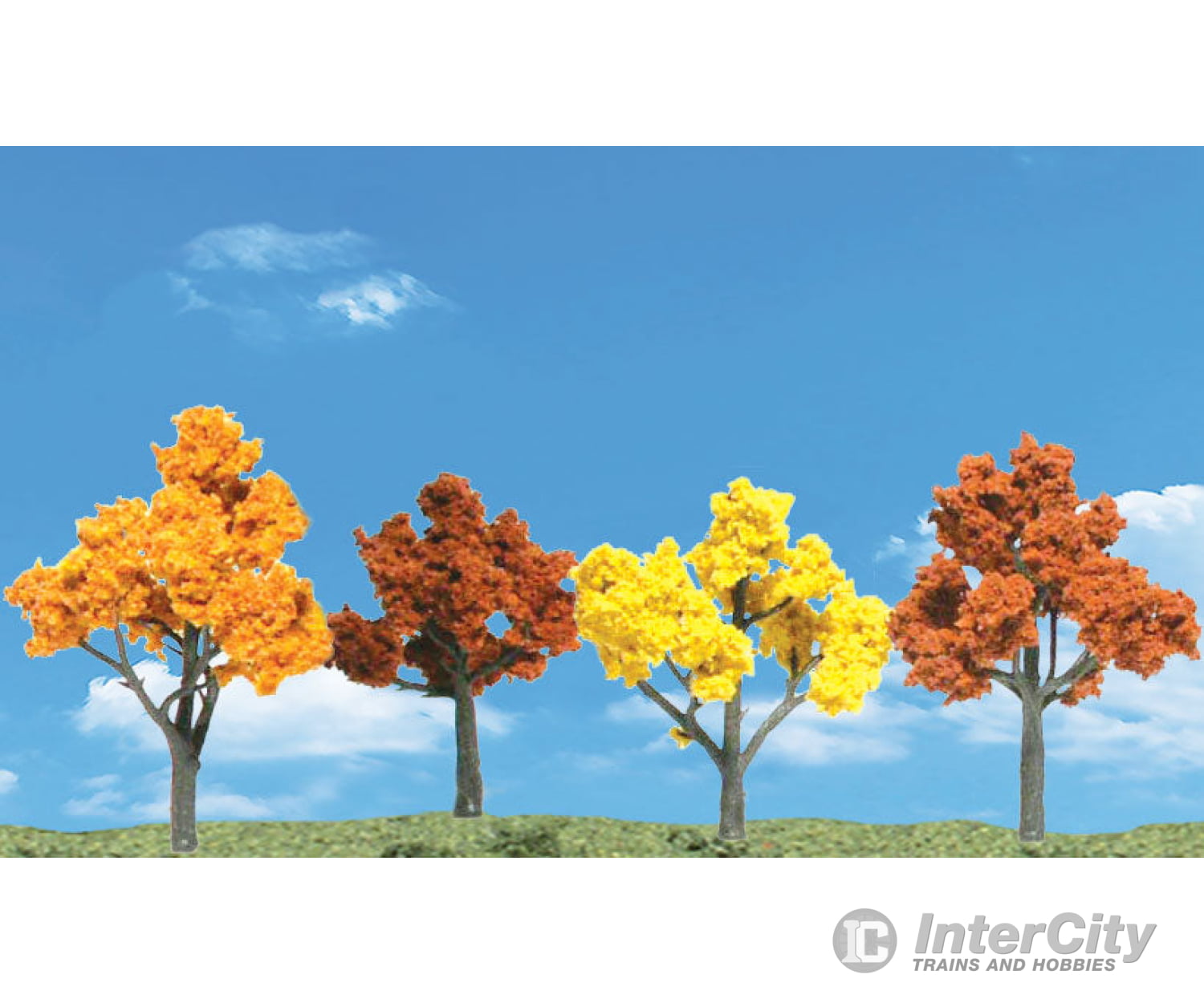 Woodland Scenics 4153 Autumn Trees (4/Pk) & Vegetation