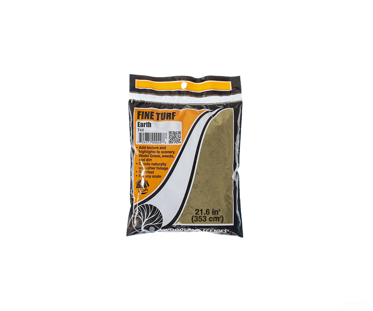 Woodland Scenics 42 Fine Turf - Earth (12Oz) Flock & Turf