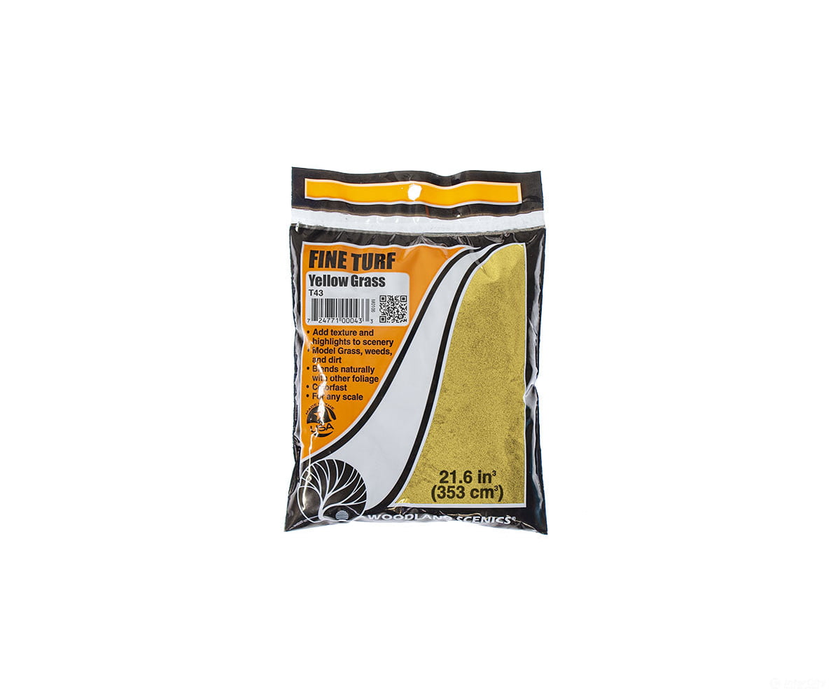 Woodland Scenics 43 Fine Turf - Yellow Grass (12 Oz) Flock & Turf