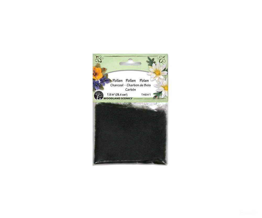 Woodland Scenics 4641 Paper Flower Pollen - 1.8 Cu In. 29.4 Cm. Charcoal Flock & Turf