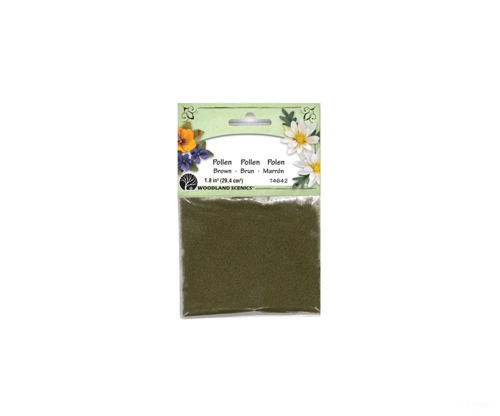Woodland Scenics 4642 Paper Flower Pollen - 1.8 Cu In. 29.4 Cm. Brown Flock & Turf