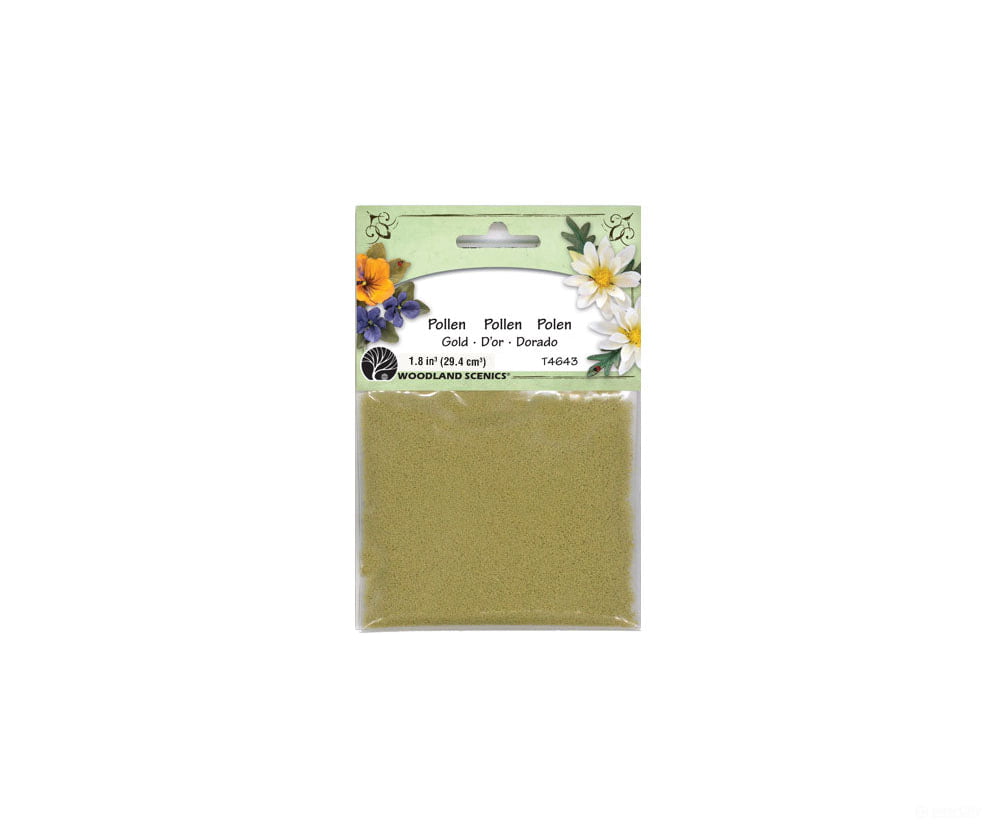 Woodland Scenics 4643 Paper Flower Pollen - 1.8 Cu In. 29.4 Cm. Gold Flock & Turf