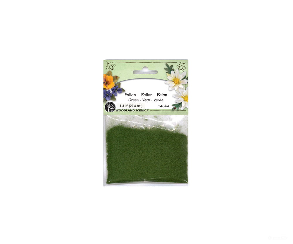 Woodland Scenics 4644 Paper Flower Pollen - 1.8 Cu In. 29.4 Cm. Green Flock & Turf