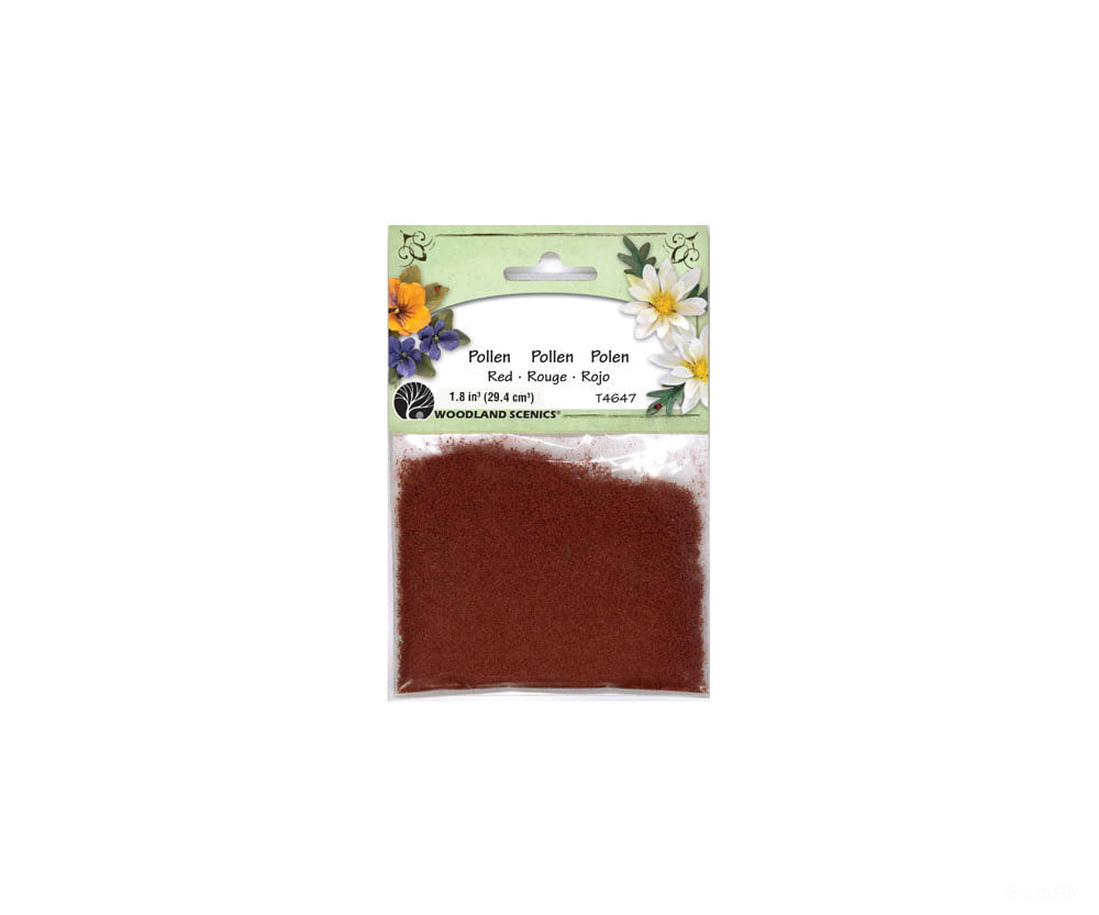 Woodland Scenics 4647 Paper Flower Pollen - 1.8 Cu In. 29.4 Cm. Red Flock & Turf