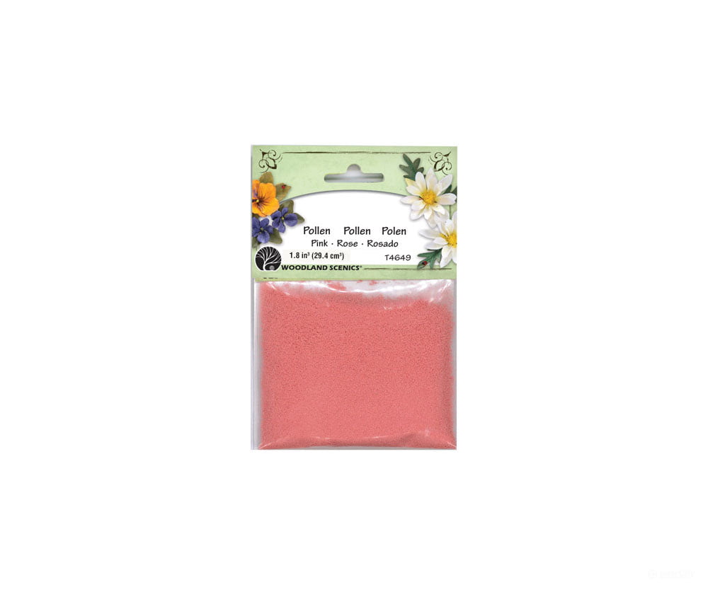 Woodland Scenics 4649 Paper Flower Pollen - 1.8 Cu In. 29.4 Cm. Pink Flock & Turf
