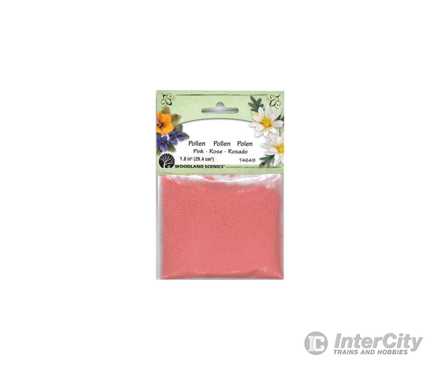 Woodland Scenics 4649 Paper Flower Pollen - 1.8 Cu In. 29.4 Cm. Pink Flock & Turf