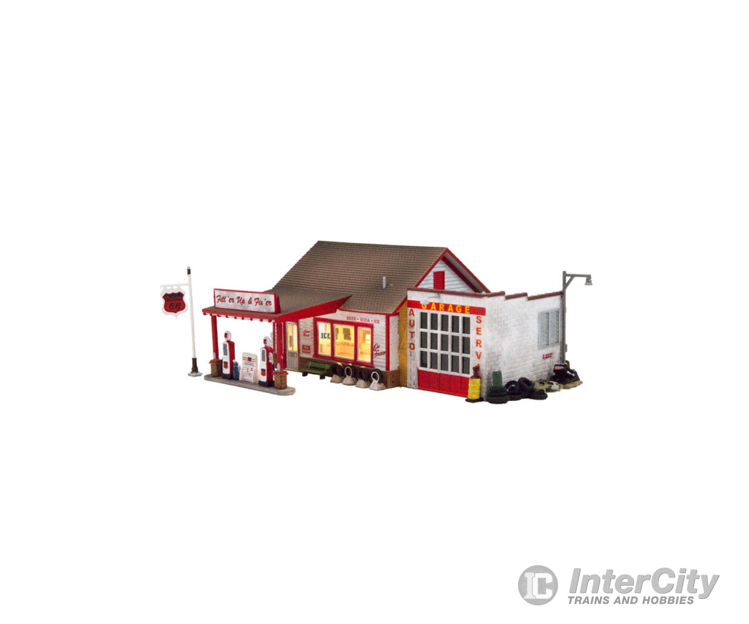 Woodland Scenics 4922 Fill’er Up & Fix’er (Lit) N Scale Structures