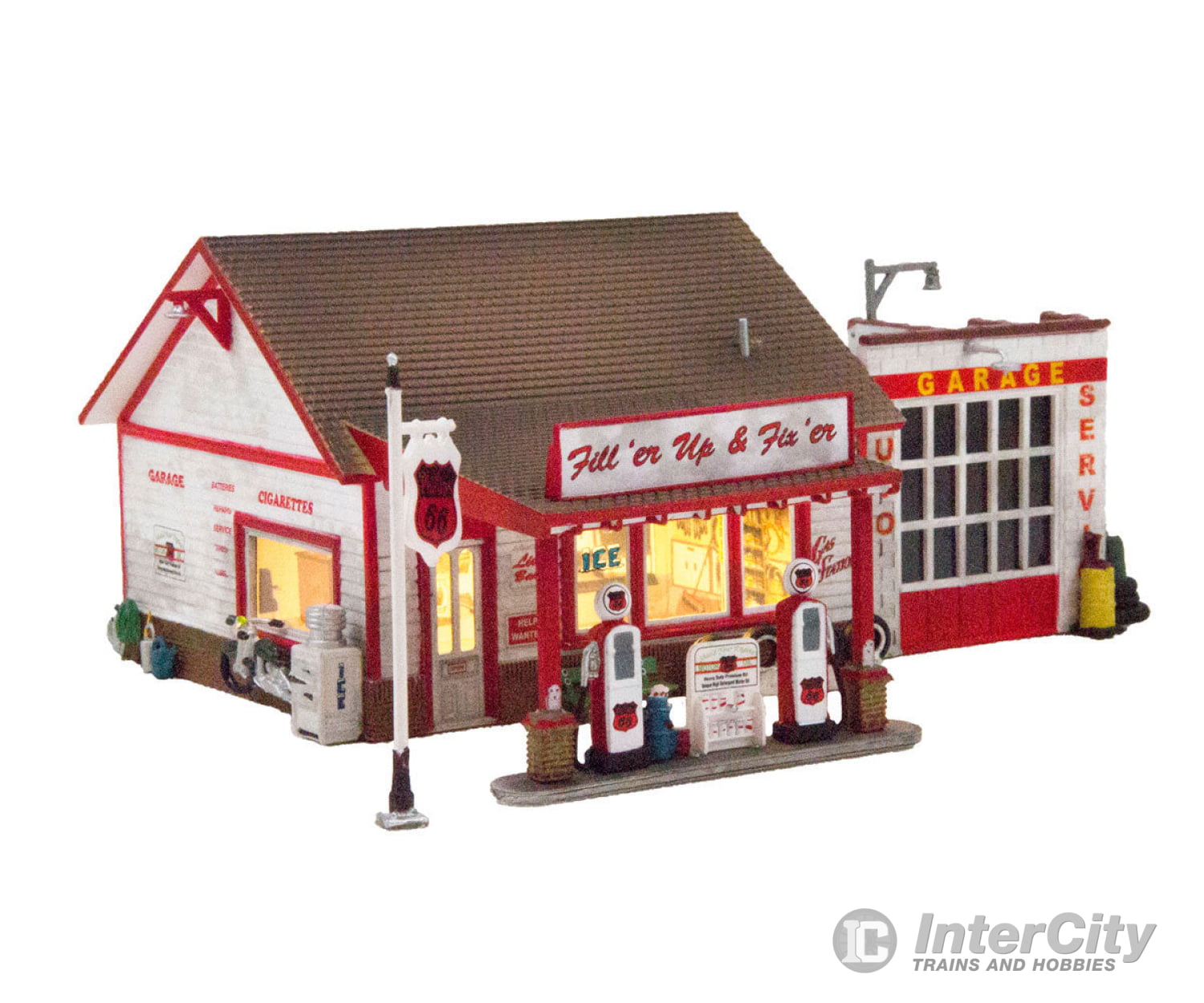 Woodland Scenics 4922 Fill’er Up & Fix’er (Lit) N Scale Structures