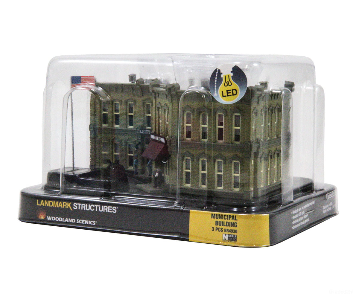Woodland Scenics 4930 Municipal Building (Lit) N Scale Structures