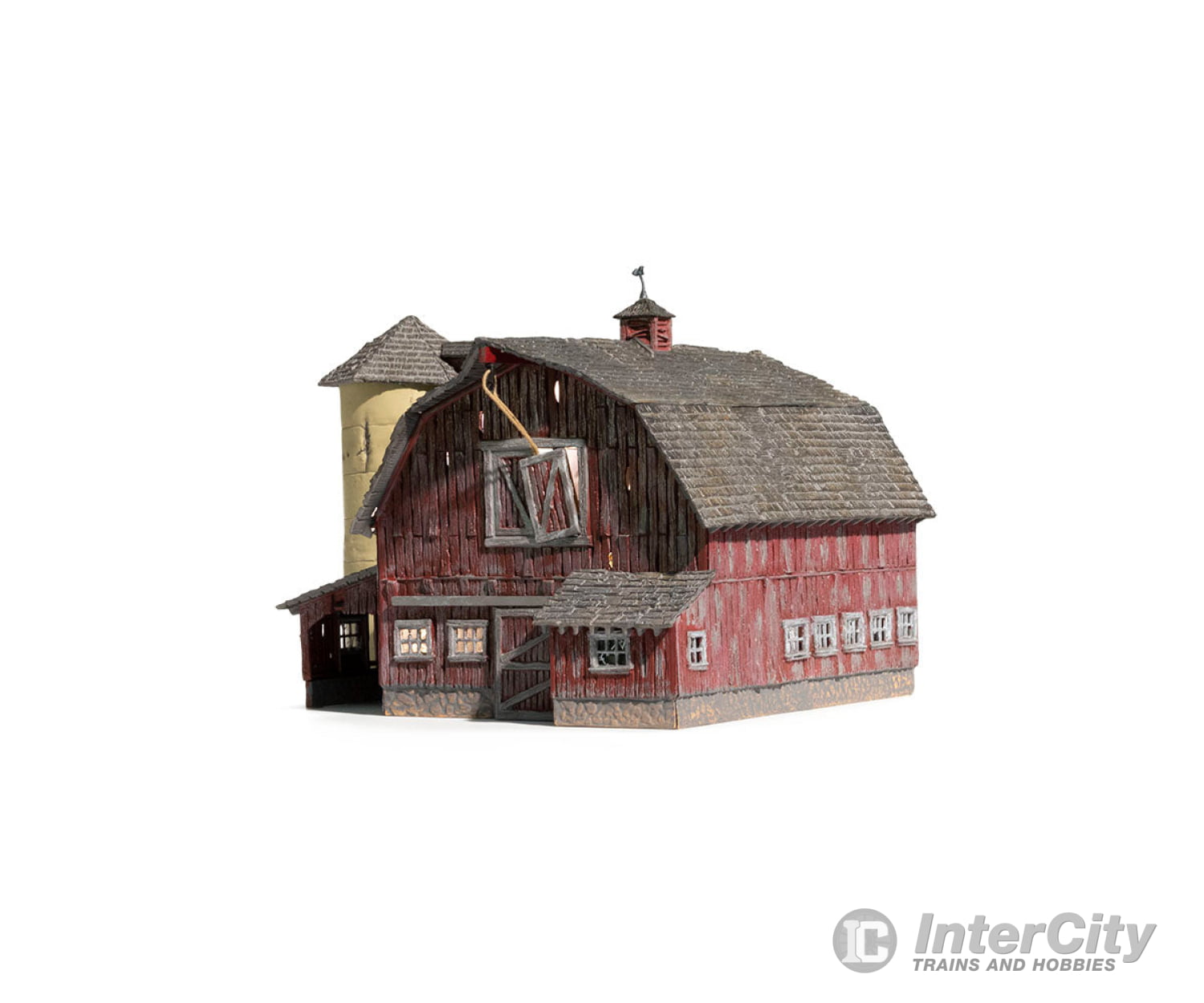 Woodland Scenics 4932 Old Weathered Barn (Lit) N Scale Structures