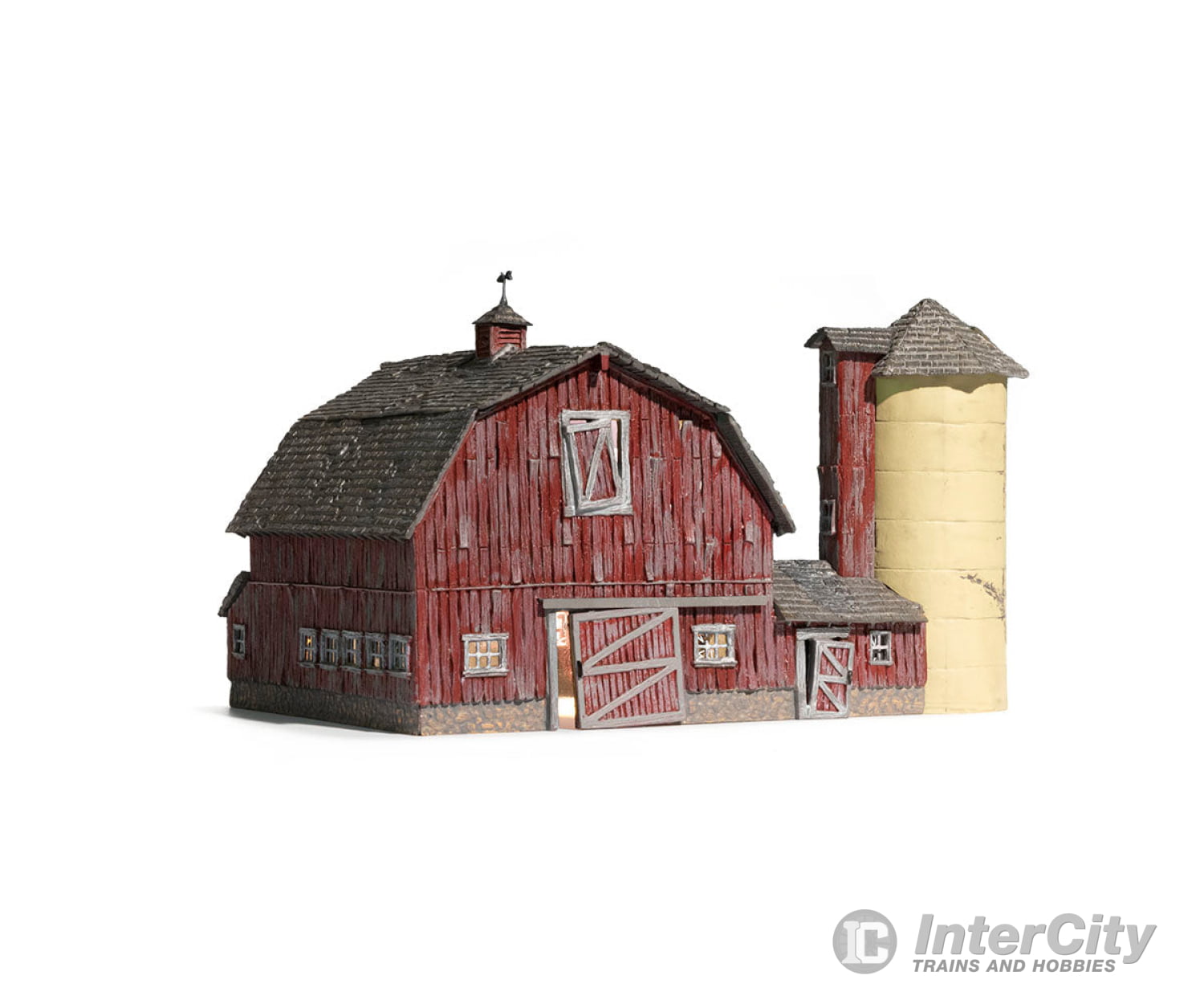 Woodland Scenics 4932 Old Weathered Barn (Lit) N Scale Structures