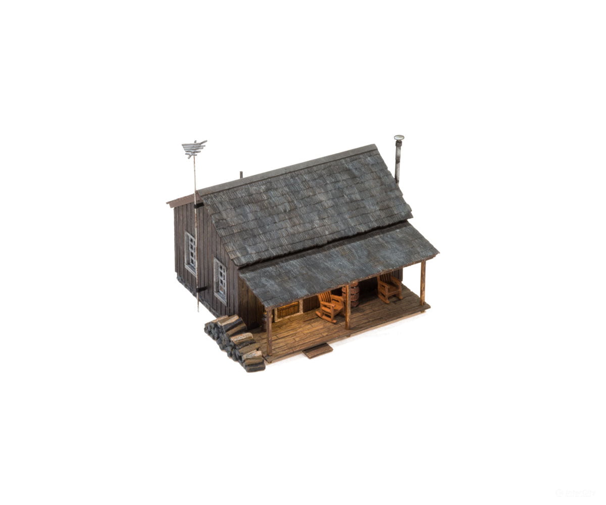 Woodland Scenics 4955 Rustic Cabin (Lit) N Scale Structures