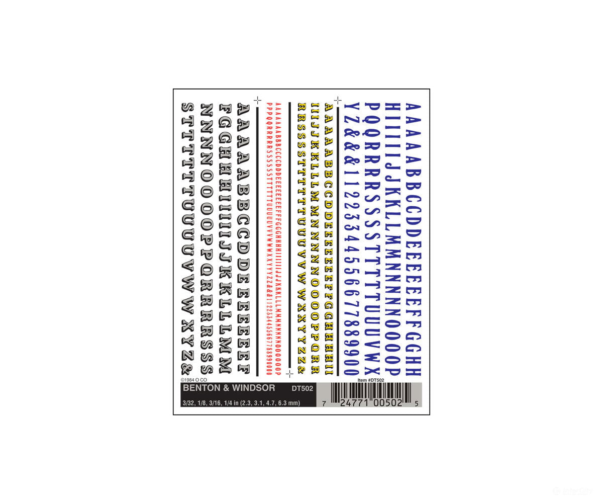 Woodland Scenics 502 Decal - Beton Windsor Decals