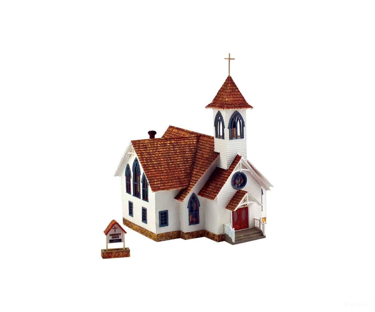 Woodland Scenics 5041 Community Church (Lit) Ho Scale Structures