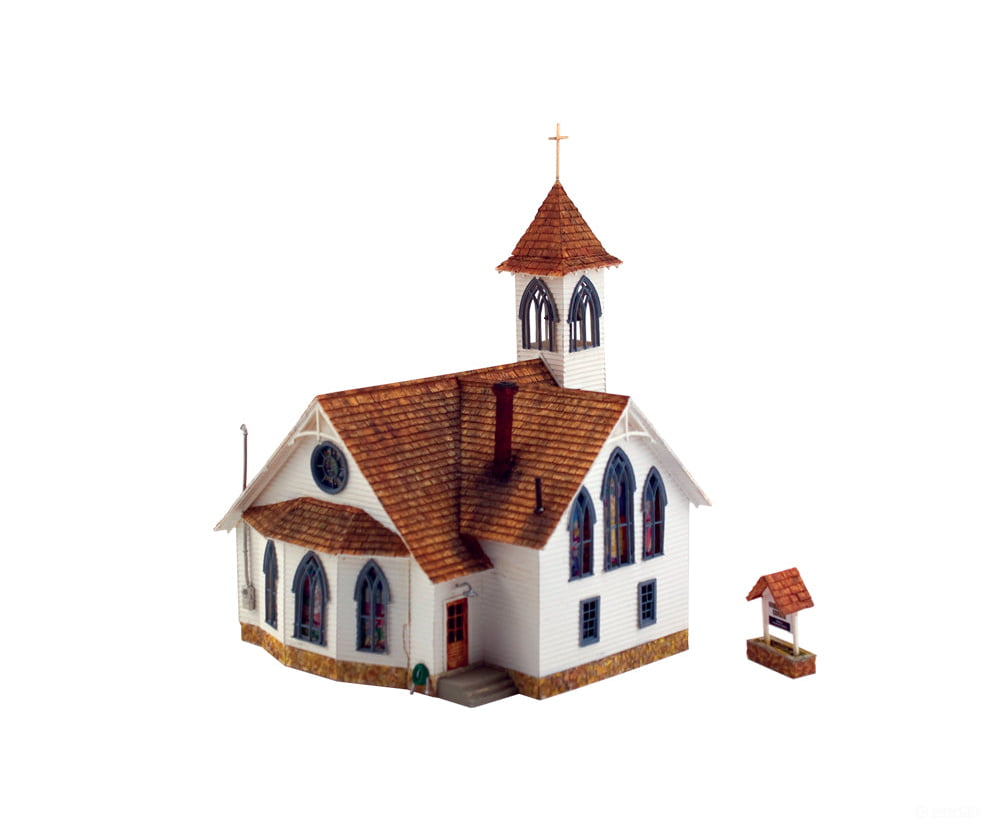 Woodland Scenics 5041 Community Church (Lit) Ho Scale Structures