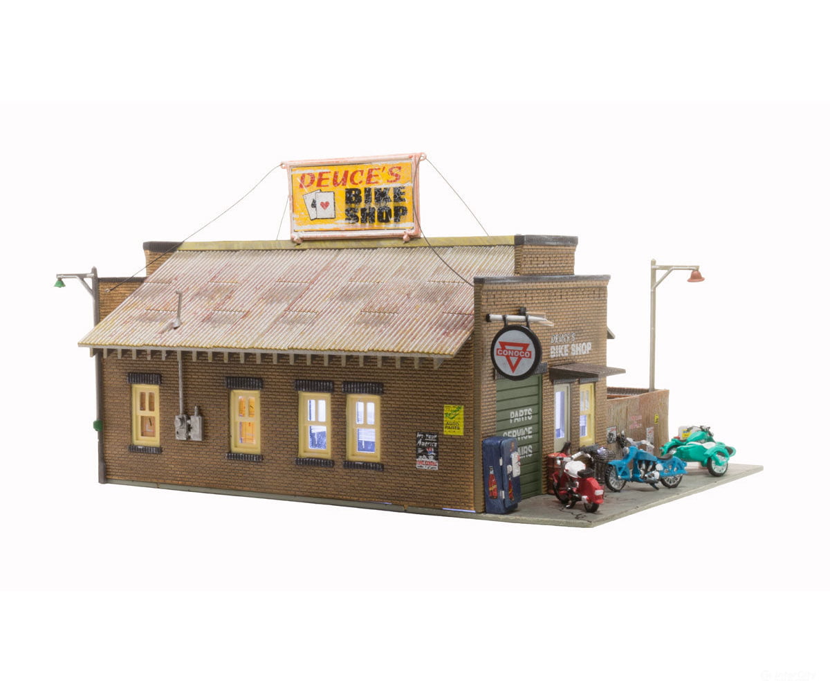Woodland Scenics 5045 Deuce’s Bike Shop (Lit) Ho Scale Structures