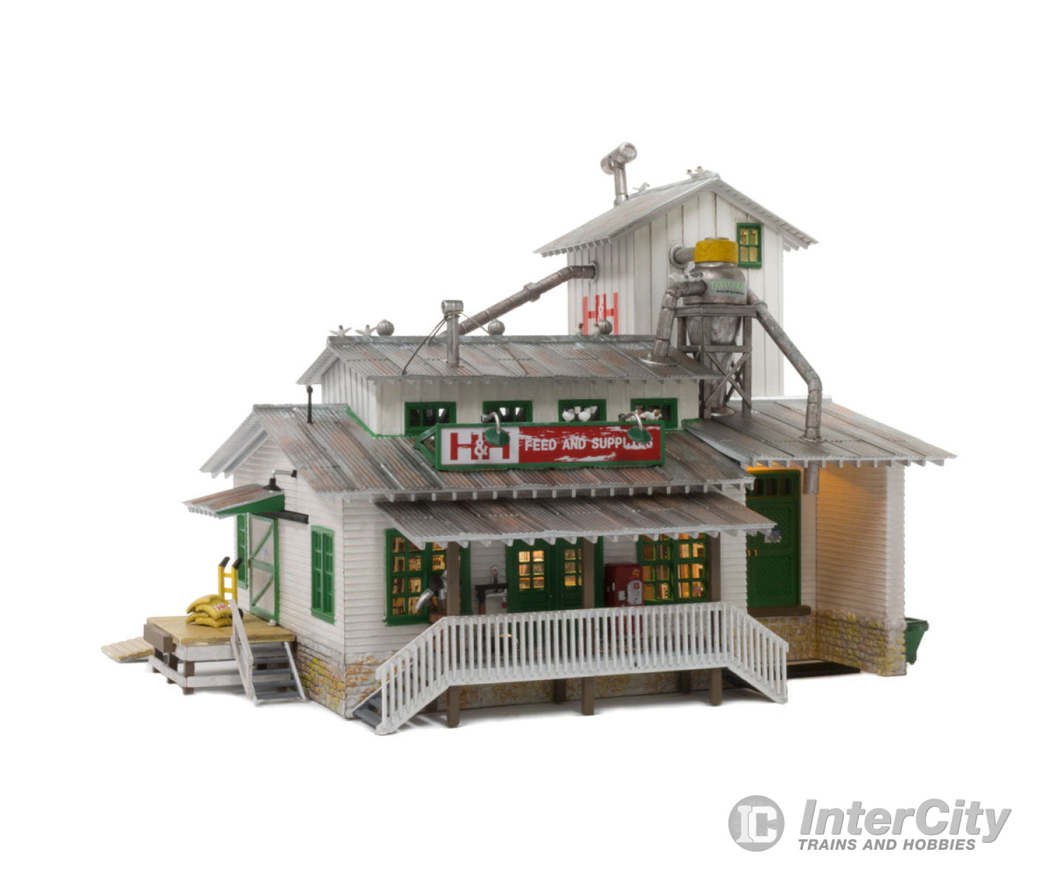 Woodland Scenics 5059 H & Feed Mill (Lit) Ho Scale Structures