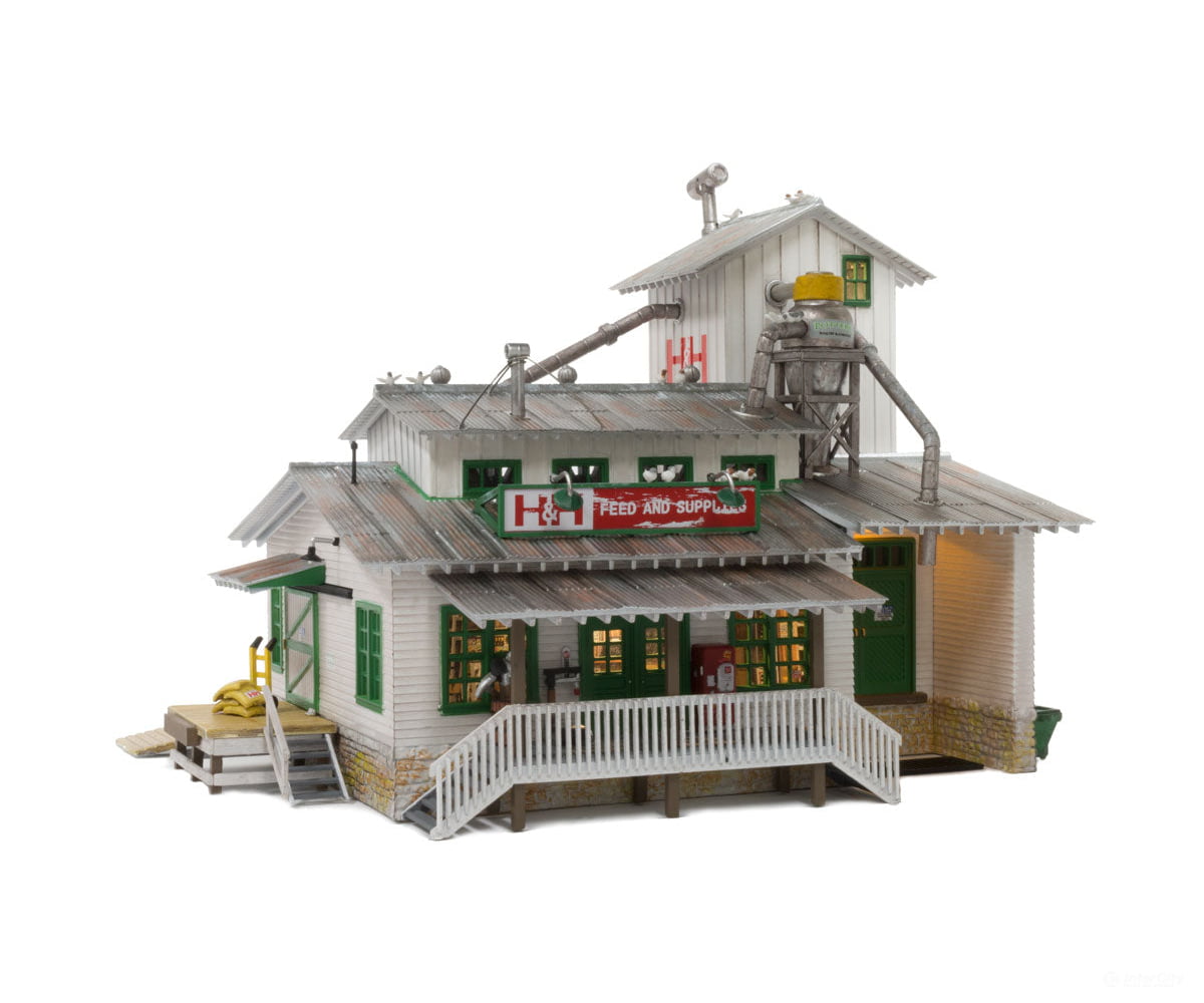 Woodland Scenics 5059 H & Feed Mill (Lit) Ho Scale Structures