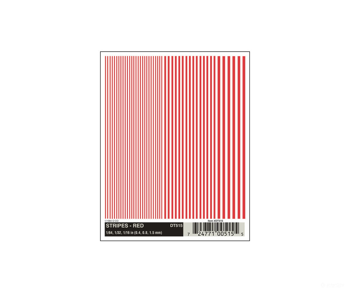 Woodland Scenics 515 Decal - Stripes Red Decals