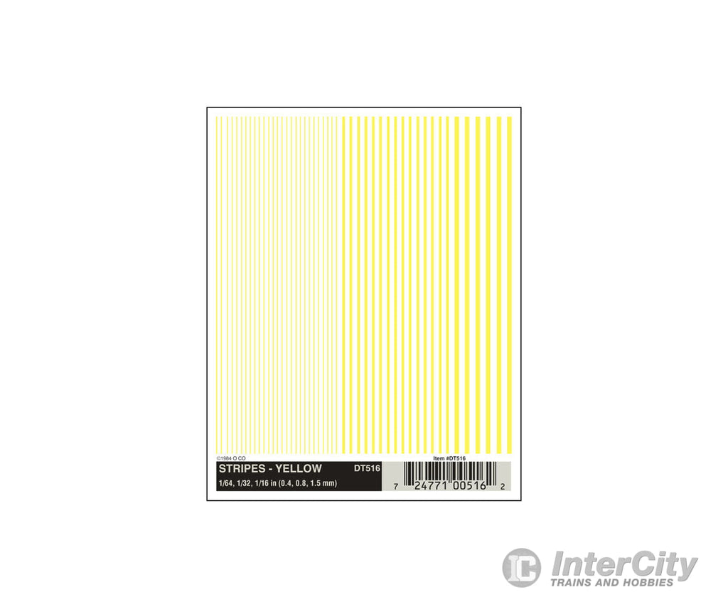 Woodland Scenics 516 Decal - Stripes Yel Decals