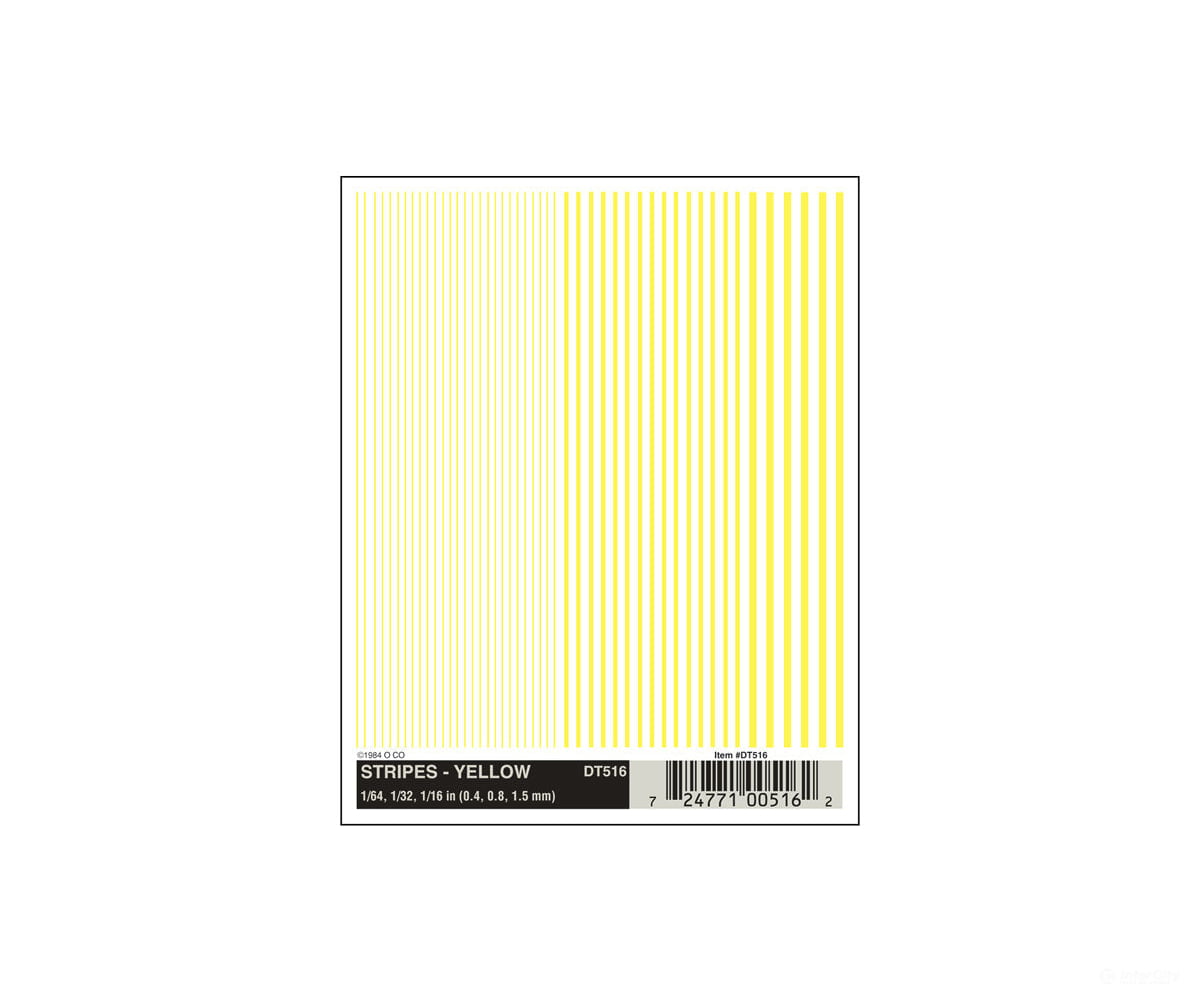 Woodland Scenics 516 Decal - Stripes Yel Decals