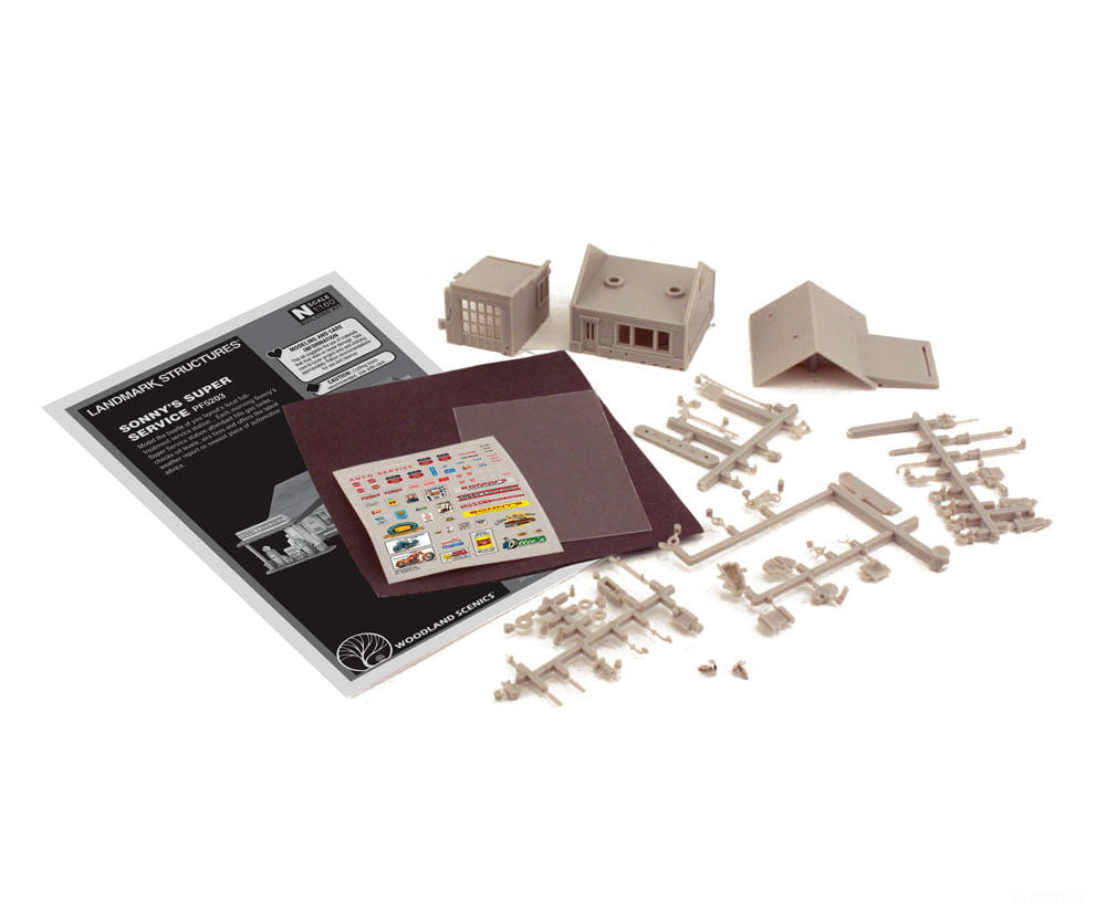 Woodland Scenics 5203 Sonny’s Super Service - Landmark Structures(R) - - Kit 3 - 3/16 X 2 -
