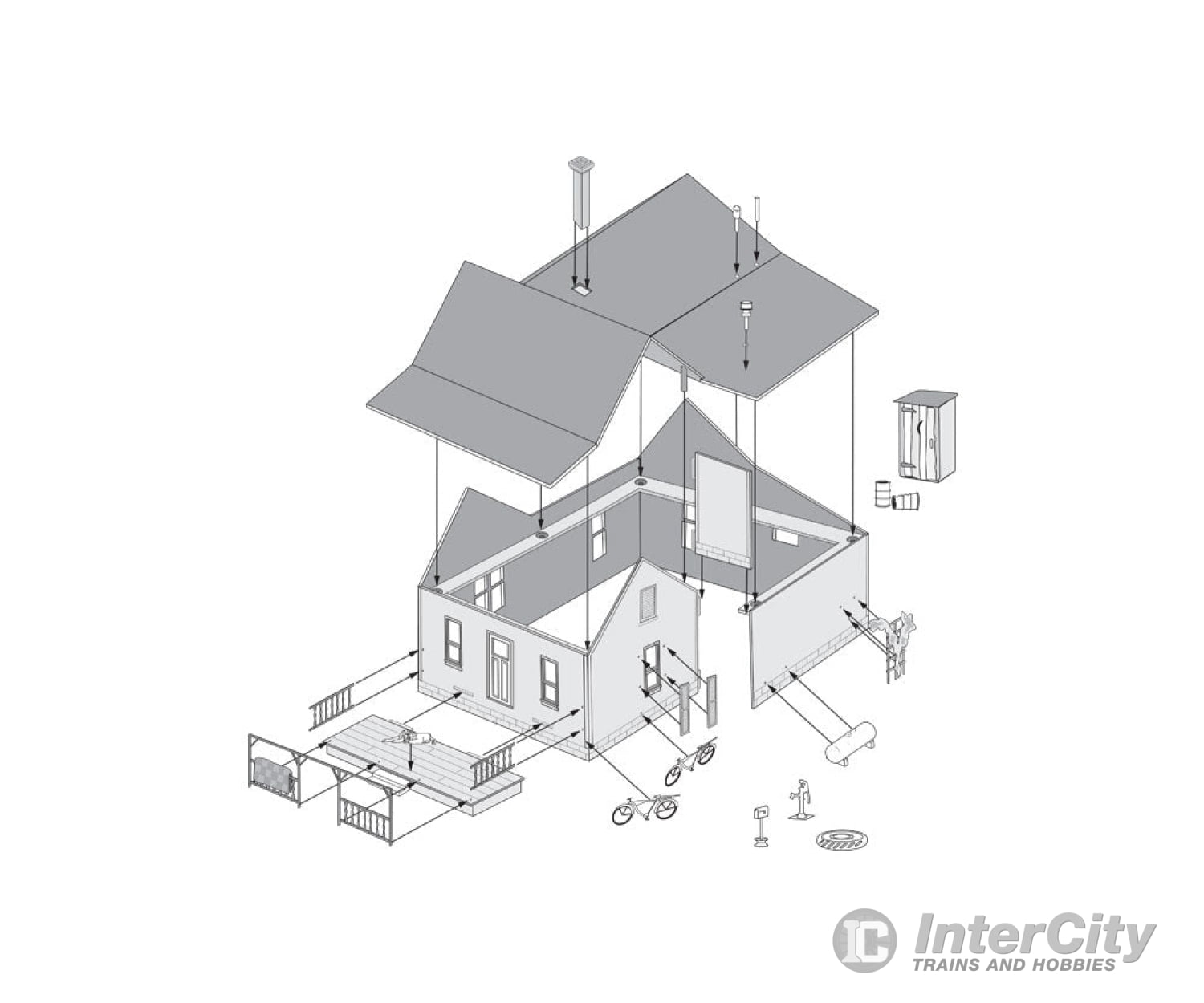 Woodland Scenics 5206 Country Cottage - Landmark Structures(R) - - Kit 2 - 1/32 X 2 - 29/32’ 5.1