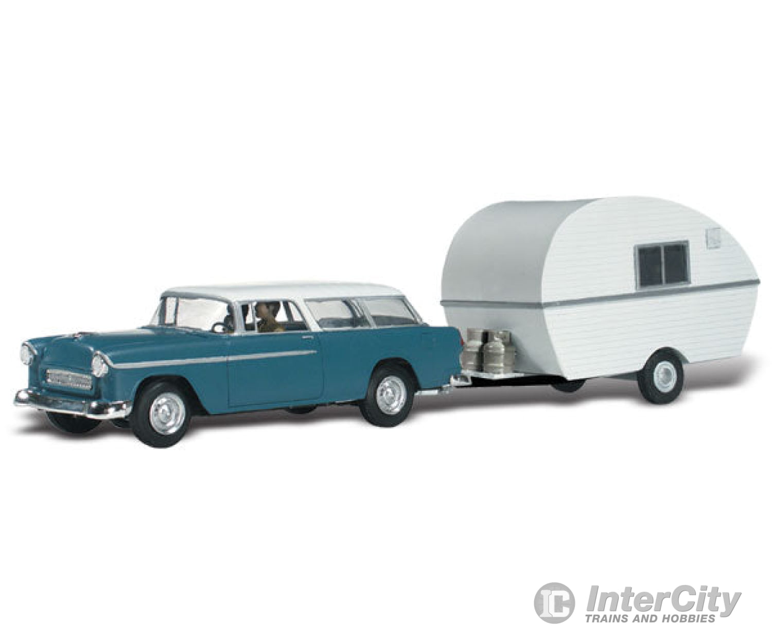 Woodland Scenics 5328 Thompson’s Travelin’ Trailer - Assembled Autoscenes(R) - - Station Wagon