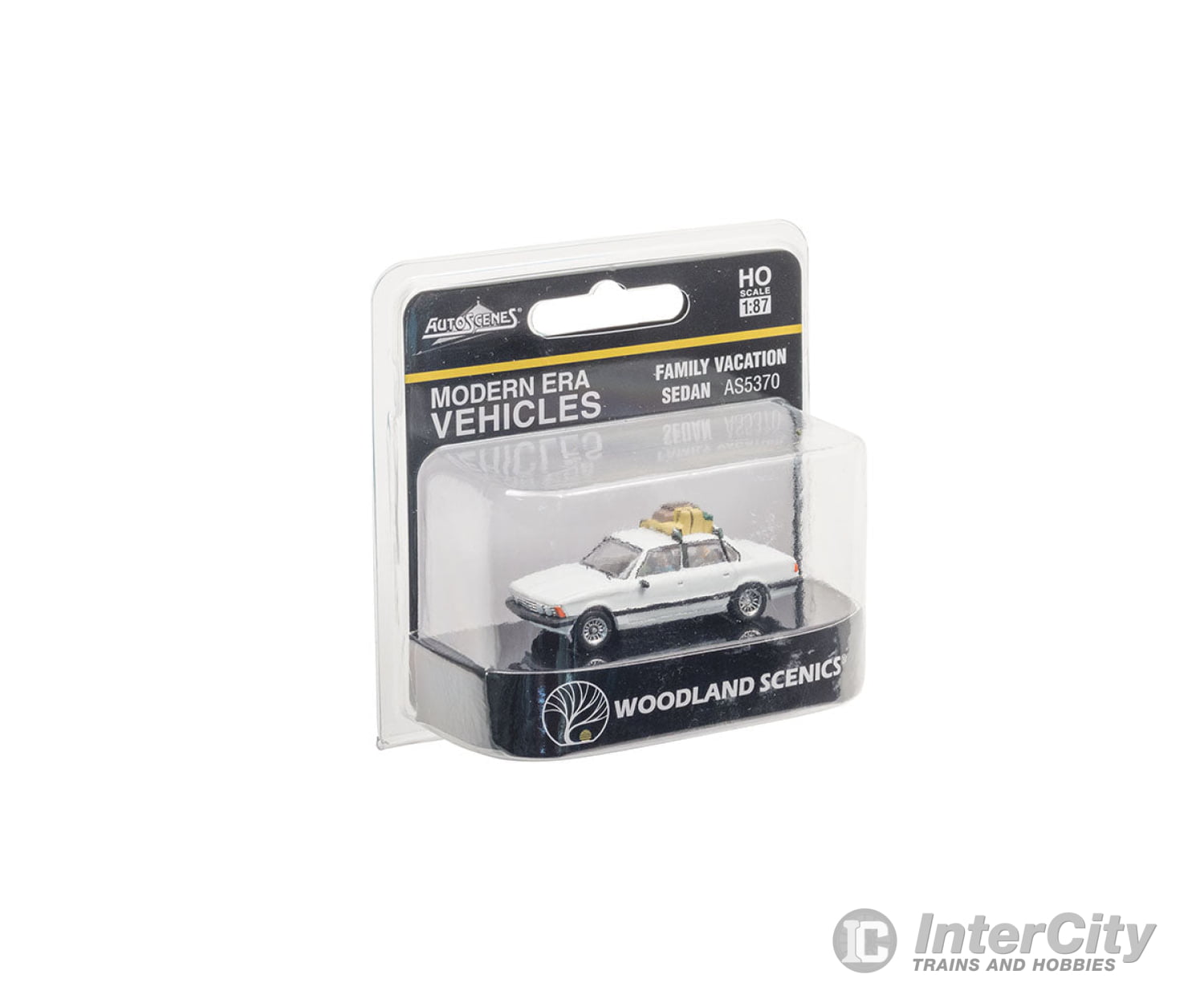 Woodland Scenics 5370 Family Vacation Sedan - Modern Era Vehicles White Black Cars & Trucks