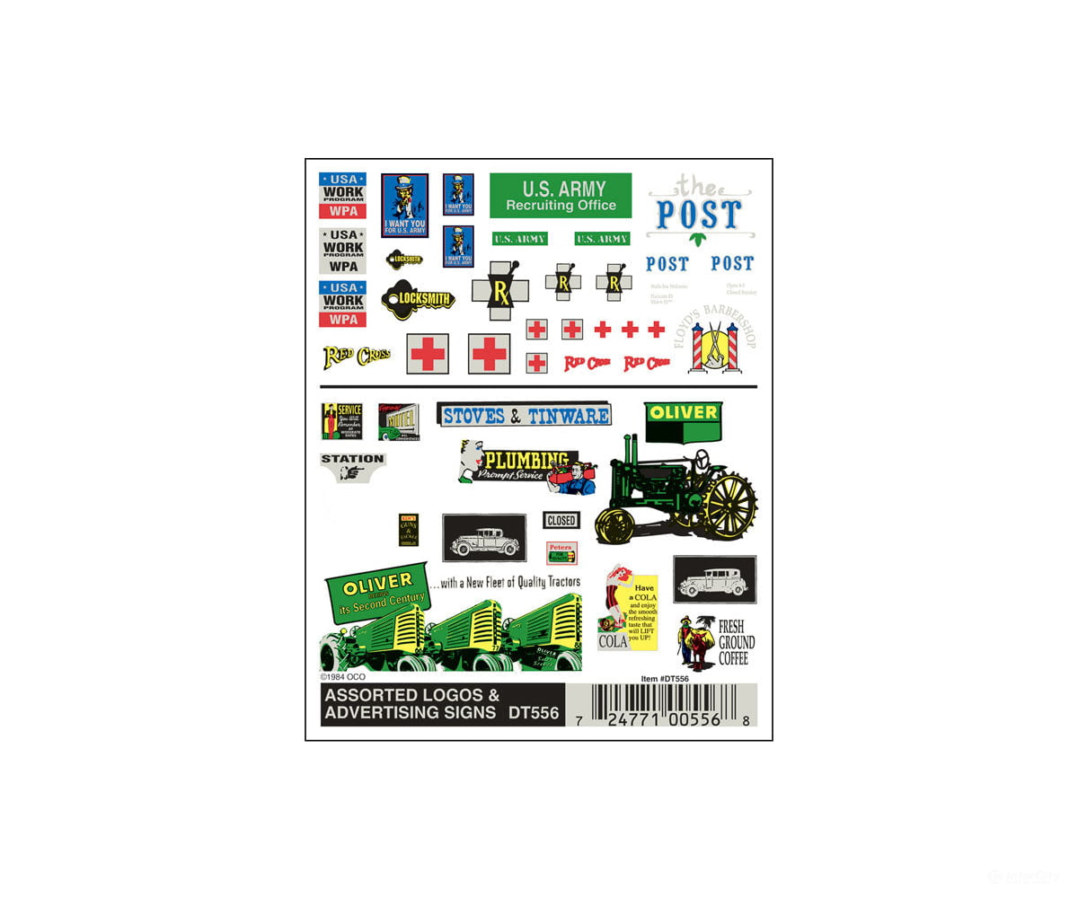 Woodland Scenics 556 Decal - Assorted Logos & Signs Decals