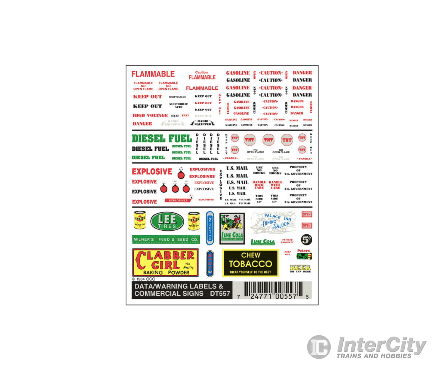 Woodland Scenics 557 Decal - Data/Warning Labels & Signs Decals