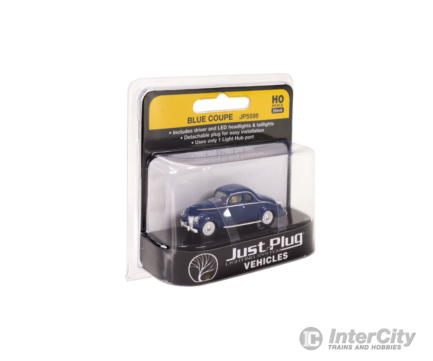 Woodland Scenics 5598 Blue Coupe - Just Plug(R) Lighted Vehicle Cars & Trucks