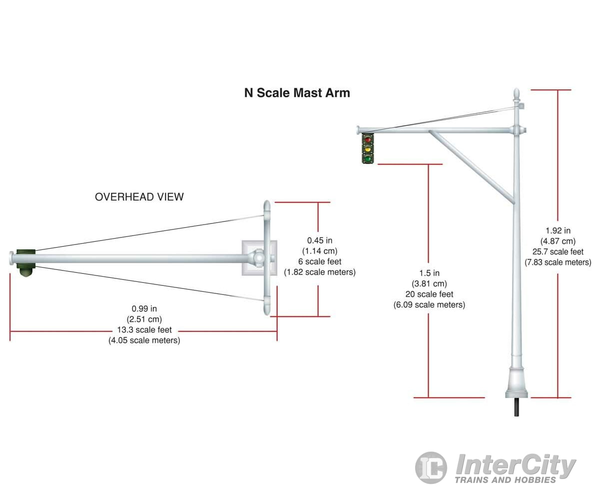 Woodland Scenics 5637 Mast Arm Traffic Lights (N) Lights & Electronics