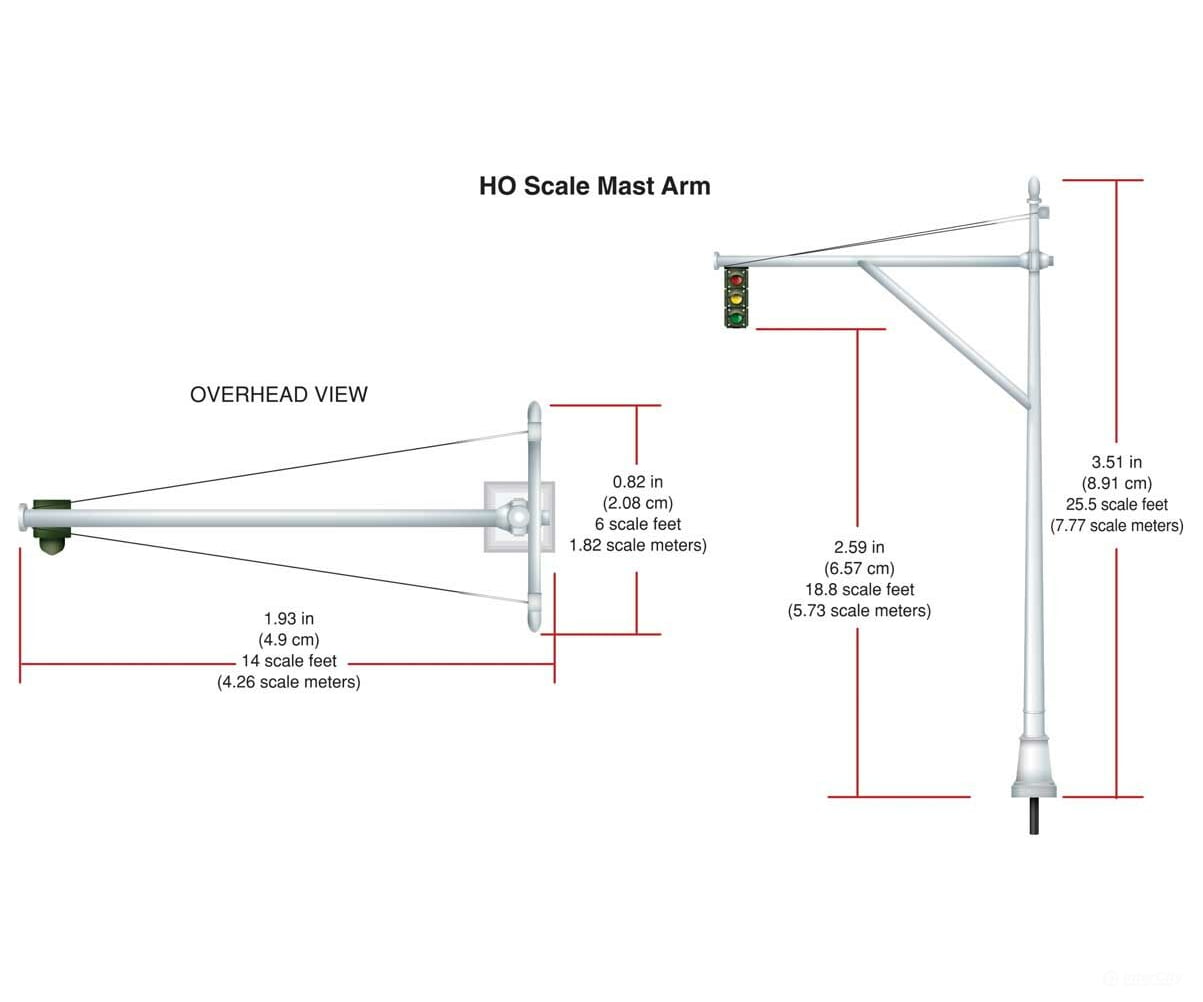 Woodland Scenics 5653 Mast Arm Traffic Lights (HO) Lights & Electronics