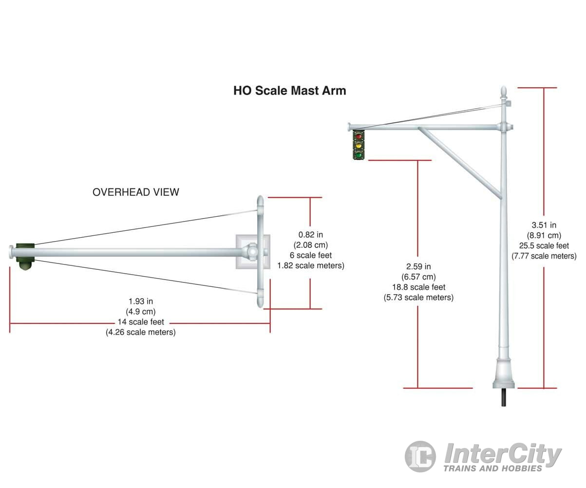 Woodland Scenics 5653 Mast Arm Traffic Lights (HO) Lights & Electronics