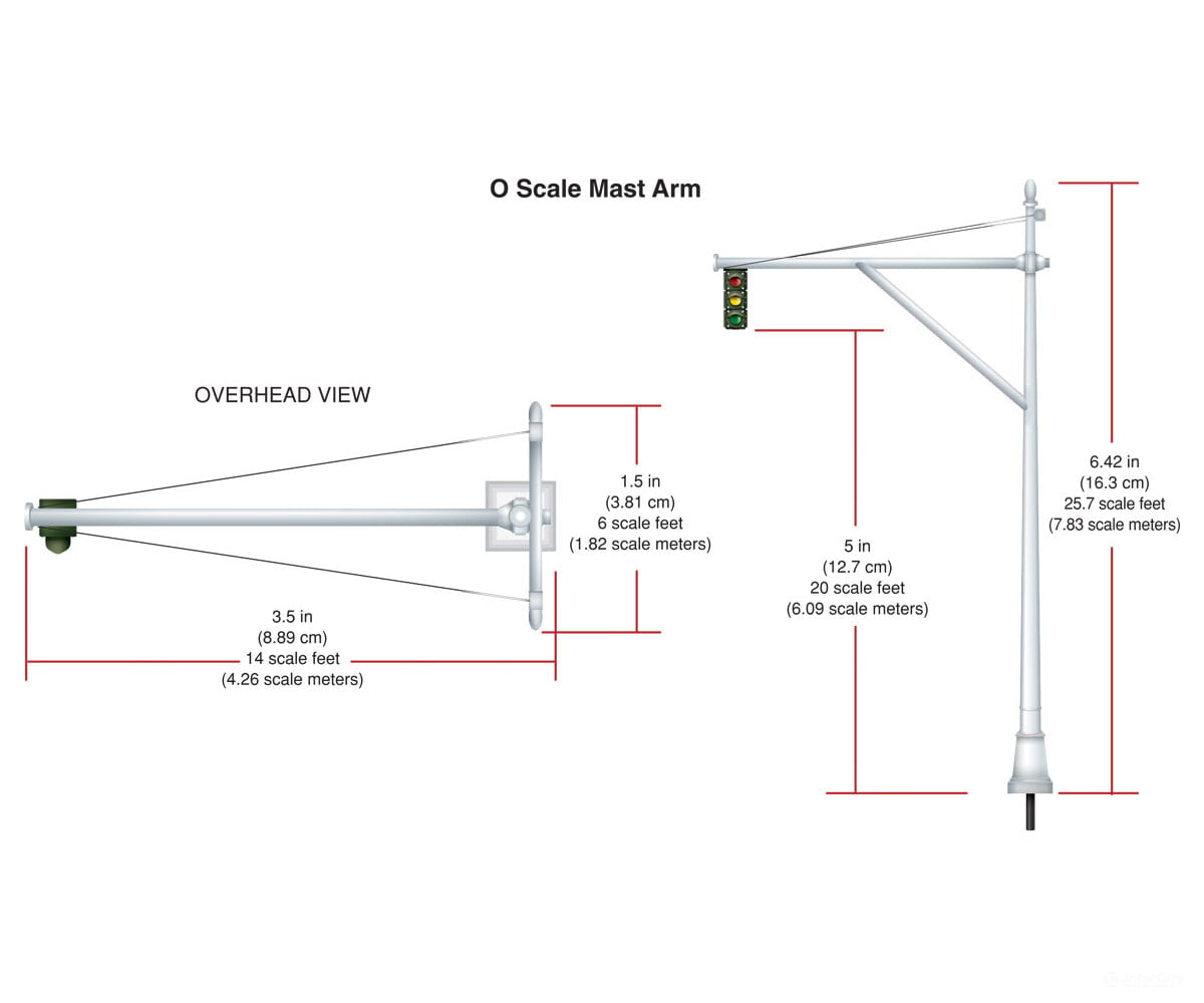 Woodland Scenics 5666 Mast Arm Traffic Lights (O) & Electronics