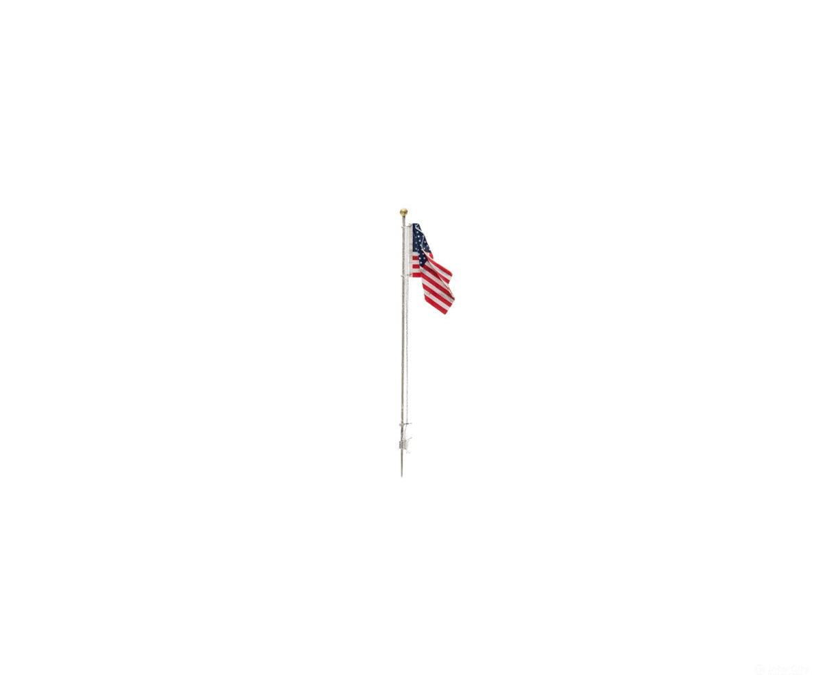 Woodland Scenics 5950 Flag Pole With U.s. - Just Plug(Tm) - - Small 2 - 1/4’ 5.7Cm Tall Scenery