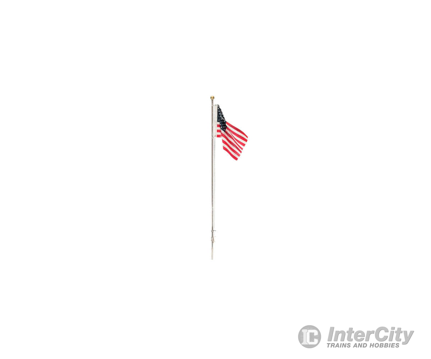 Woodland Scenics 5951 Flag Pole With U.s. - Just Plug(Tm) - - Medium 4 - 1/8’ 10.4Cm Tall Scenery