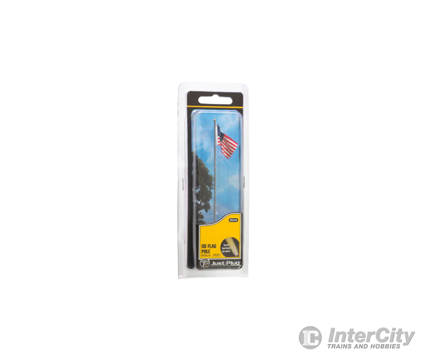 Woodland Scenics 5951 Flag Pole With U.s. - Just Plug(Tm) - - Medium 4 - 1/8’ 10.4Cm Tall Scenery