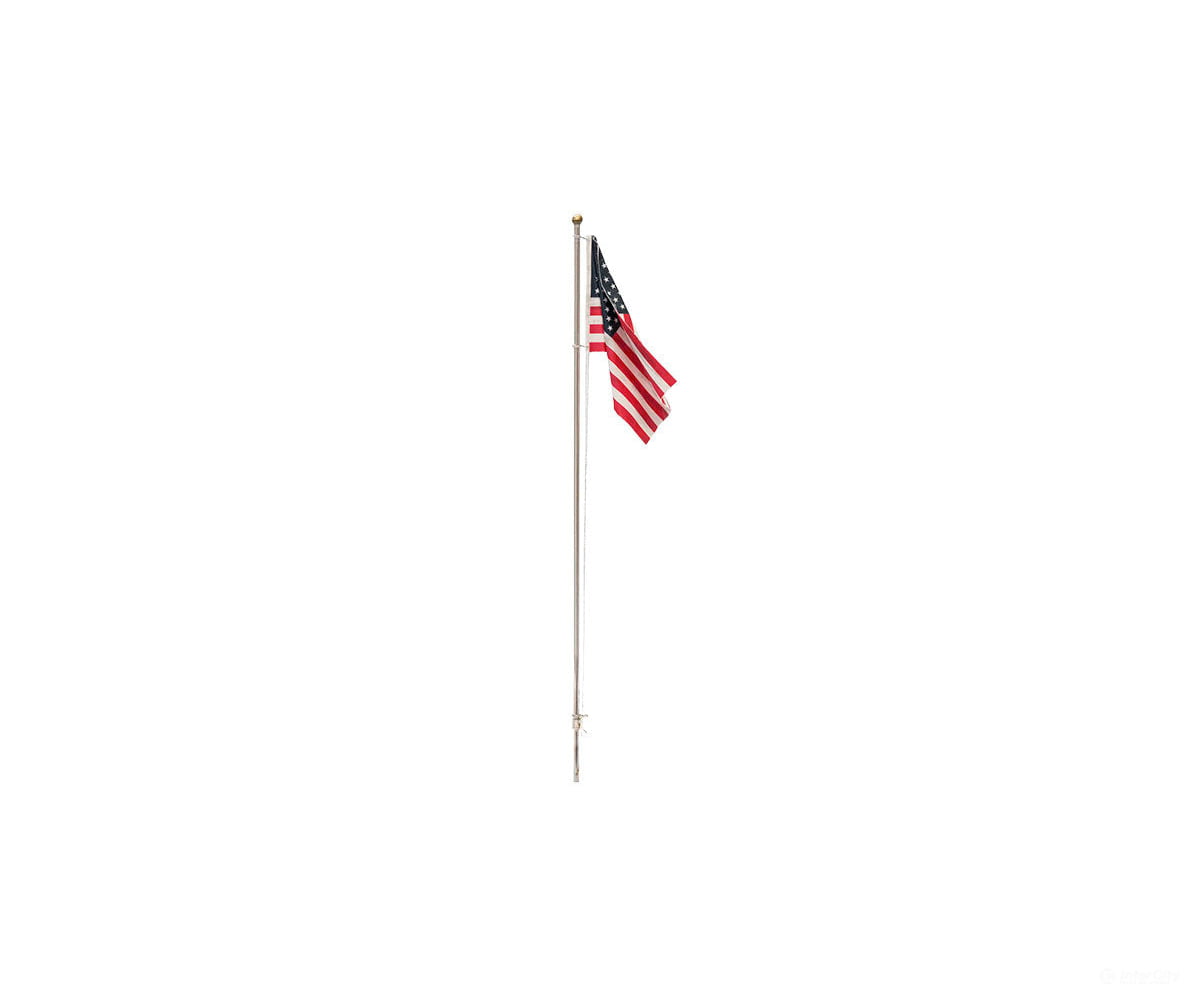 Woodland Scenics 5952 Flag Pole With U.s. - Just Plug(Tm) - - Large 7 - 1/2’ 19Cm Tall Scenery