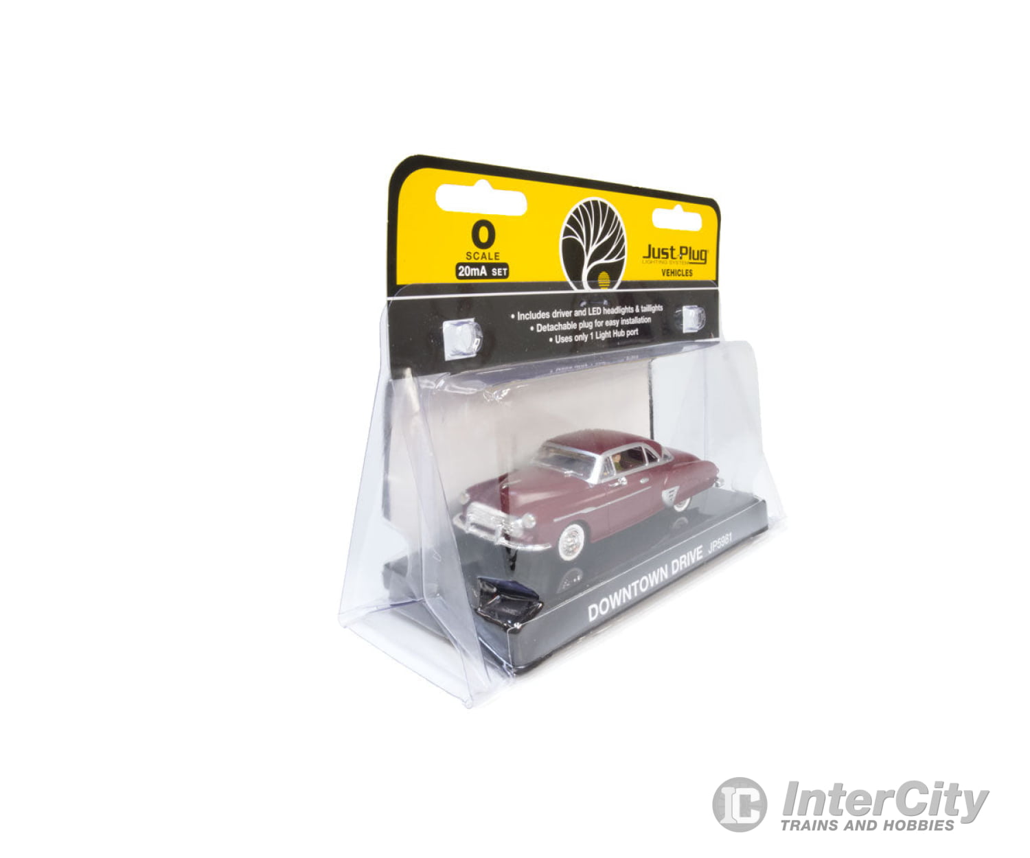 Woodland Scenics 5981 Downtown Drive - Just Plug(R) Lighted Vehicle - - Maroon Cars & Trucks