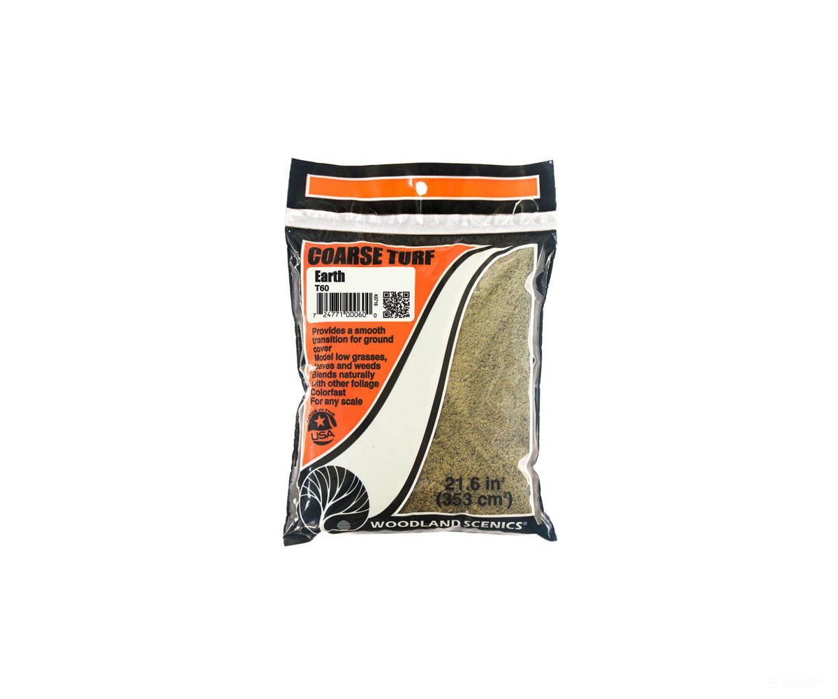 Woodland Scenics 60 Coarse Turf - Earth (12 Oz) Flock & Turf