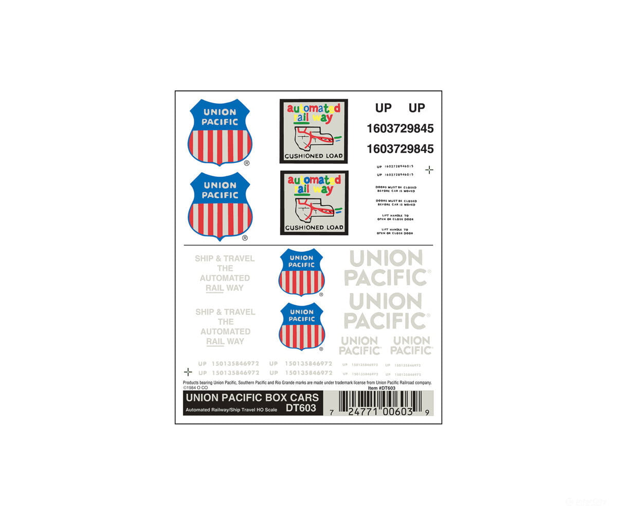 Woodland Scenics 603 Decal - Boxcars Up Decals