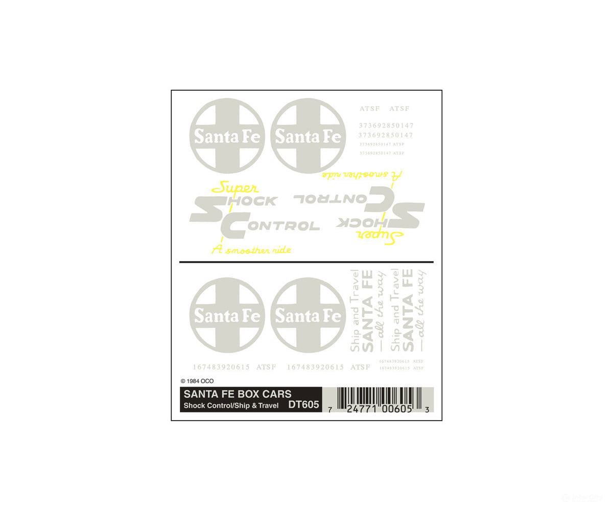 Woodland Scenics 605 Decal - Boxcars Sf Decals