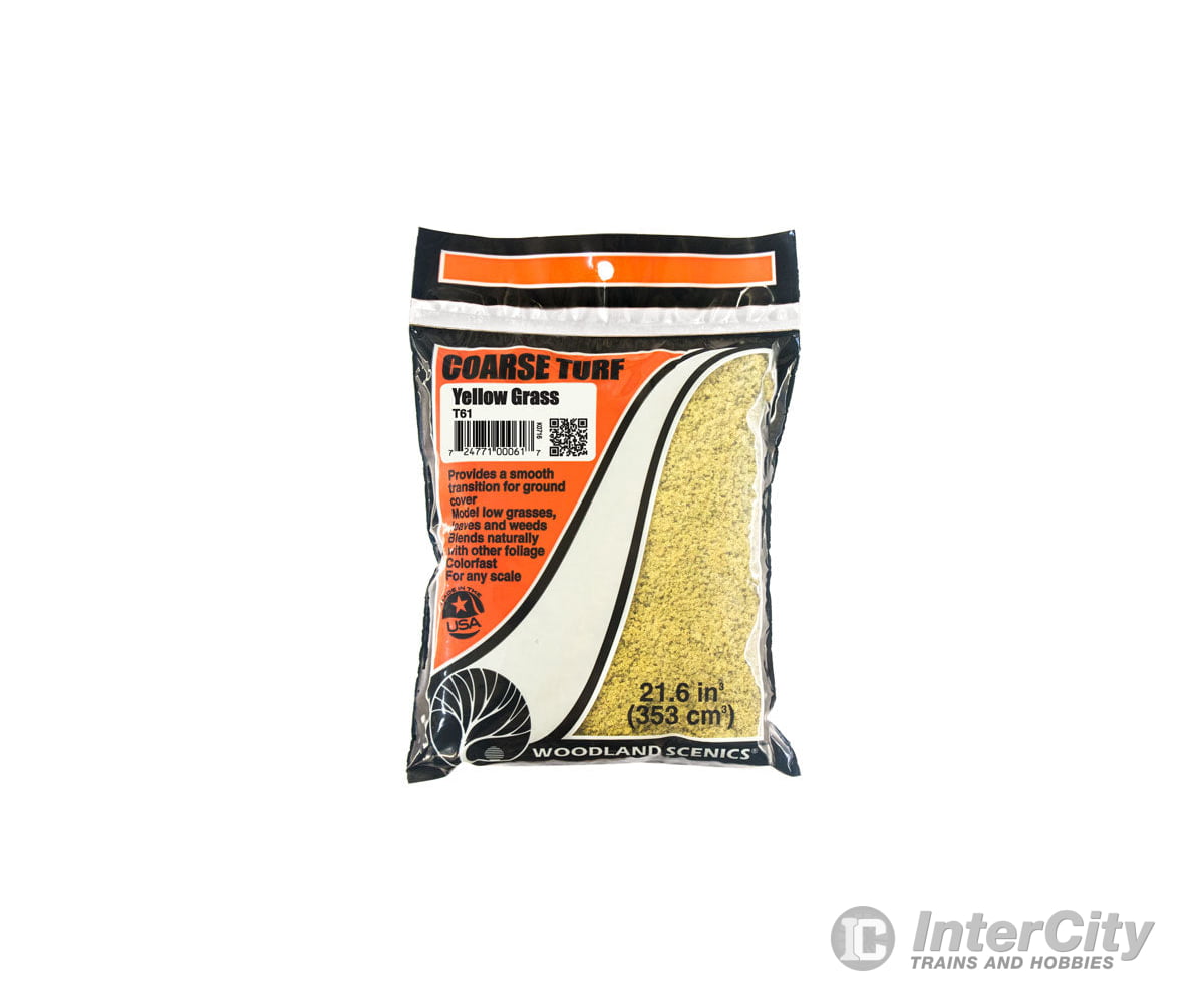 Woodland Scenics 61 Coarse Turf - Yellow Grass (12 Oz) Flock & Turf