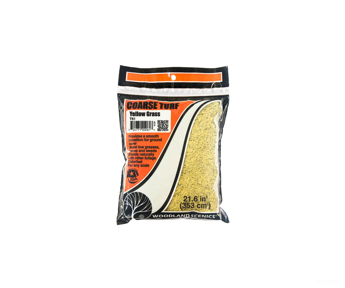 Woodland Scenics 61 Coarse Turf - Yellow Grass (12 Oz) Flock & Turf