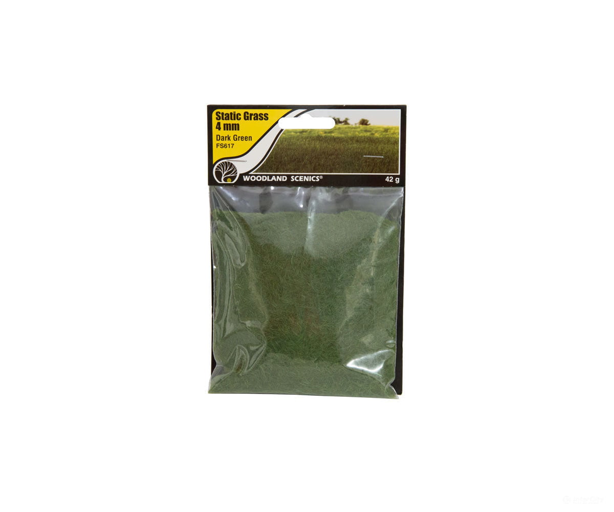 Woodland Scenics 617 Static Grass - Field System 1/8’ 4Mm Fibers Dark Green & Applicators