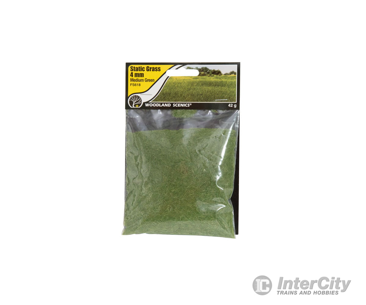 Woodland Scenics 618 Static Grass Medium Green 4Mm & Applicators
